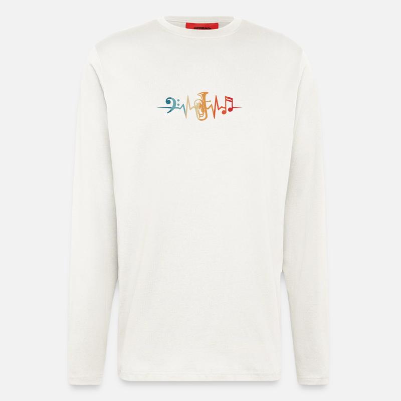 Euphonium Herzschlag Blasmusik Musiker - Langarmshirt - made by SPREAD  - OFF WHITE