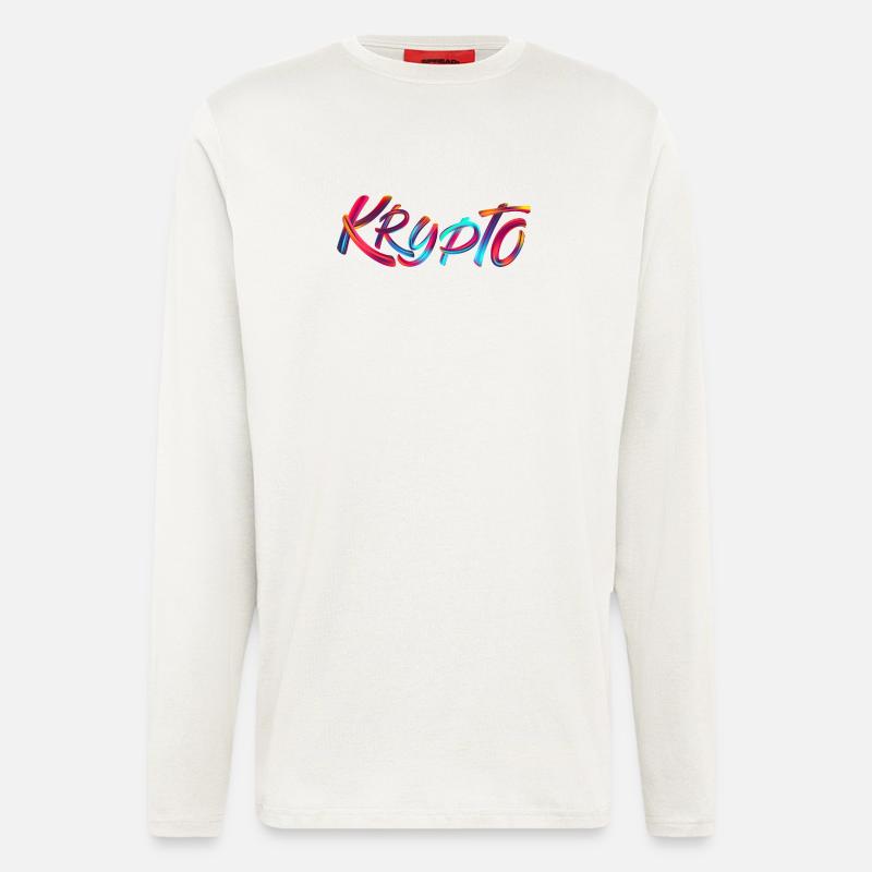 Krypto / Crypto - Manches longues bio décontracté fabriqué en UE - OFF WHITE