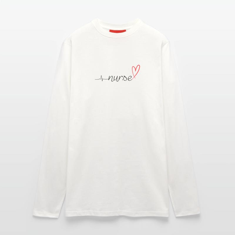 Nurse Heartbeat EKG Stethoscope Script Design Langarmshirt - made by SPREAD 