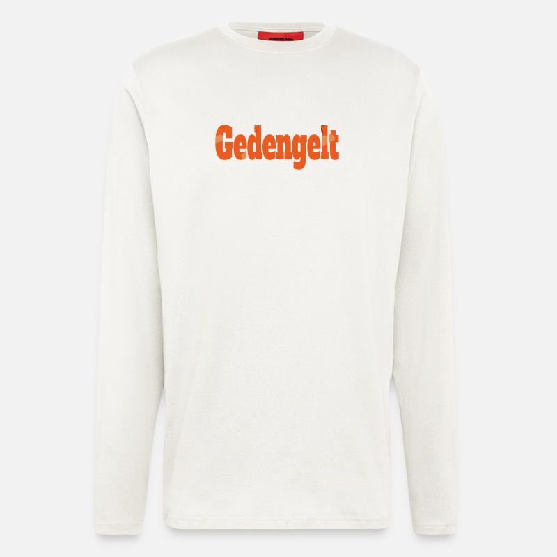 gedengelt text in orange Muster  - Langarmshirt - made by SPREAD  - OFF WHITE