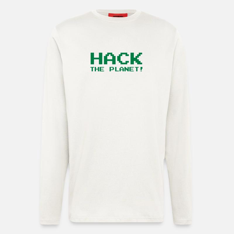 Hack the Planet ! - Langarmshirt - made by SPREAD  - OFF WHITE