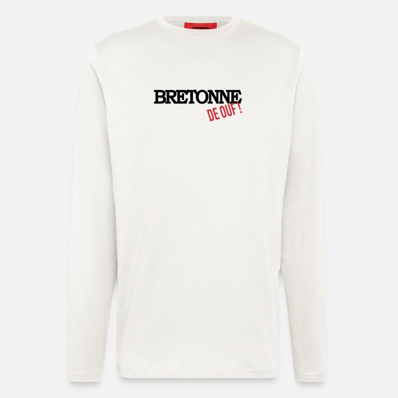 Bretonne de ouf - Manches longues bio décontracté fabriqué en UE - OFF WHITE