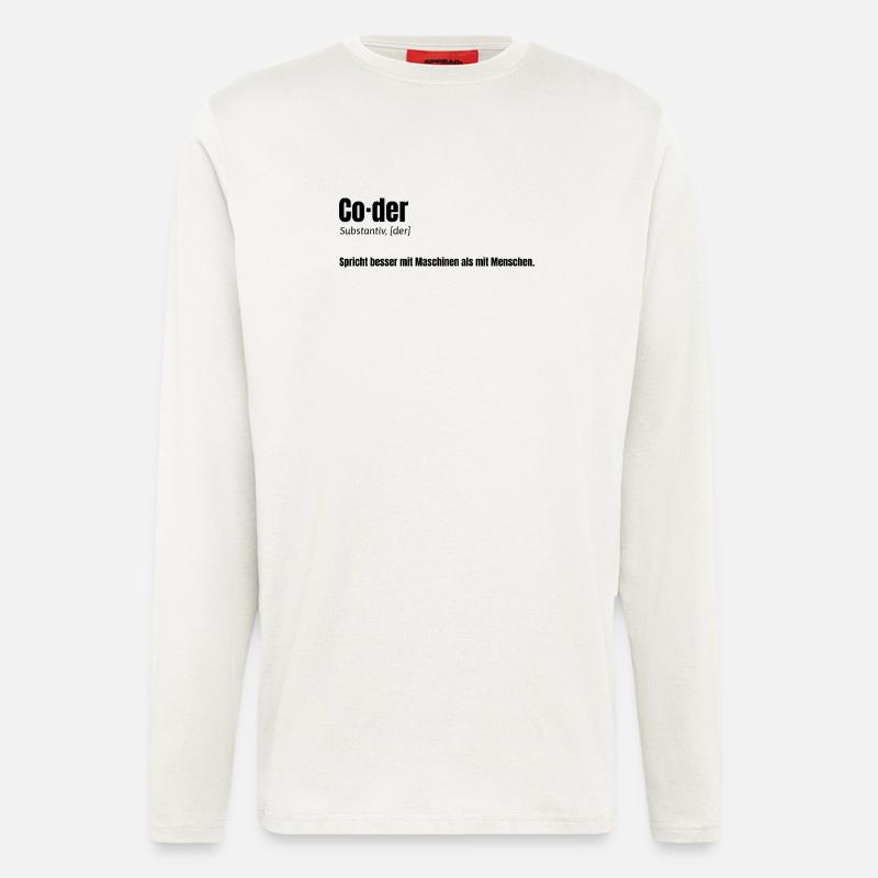 Coder - witziges Design für Entwickler - Langarmshirt - made by SPREAD  - OFF WHITE