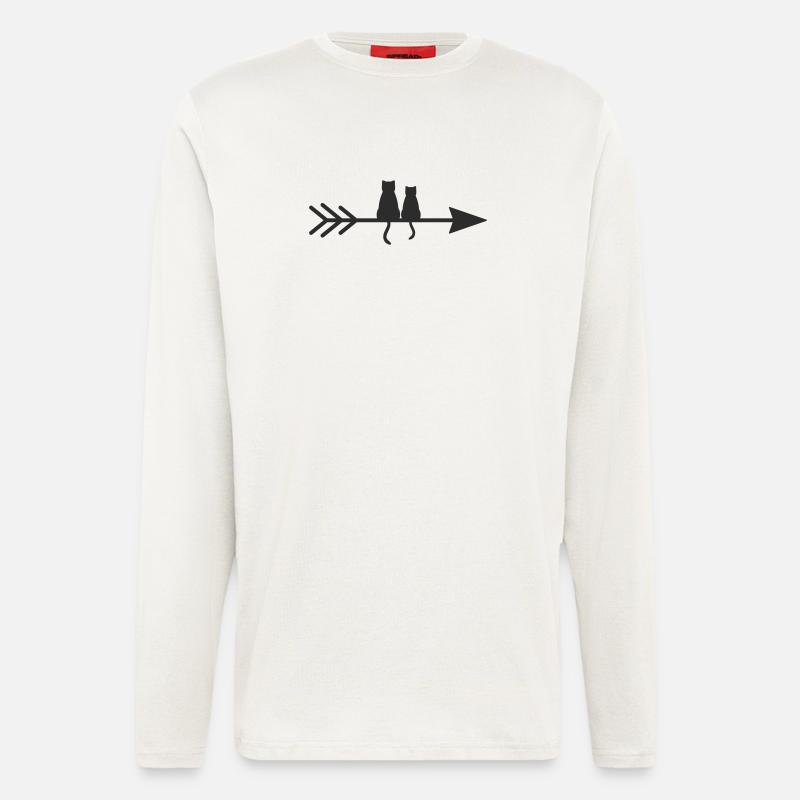 Katzen auf Pfeil Silhouette - Langarmshirt - made by SPREAD  - OFF WHITE
