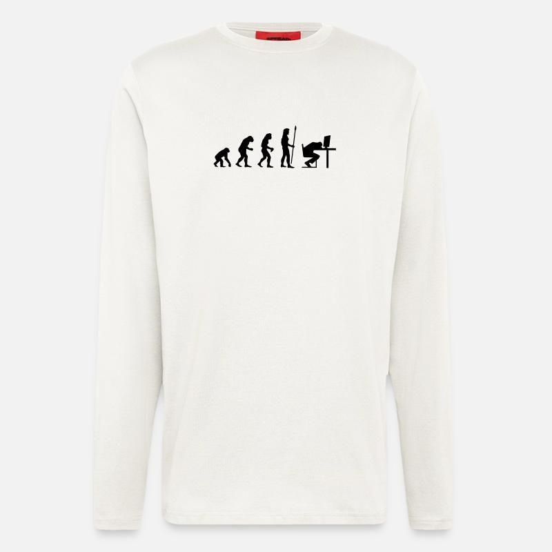 evolution_pc_4 - Langarmshirt - made by SPREAD  - OFF WHITE