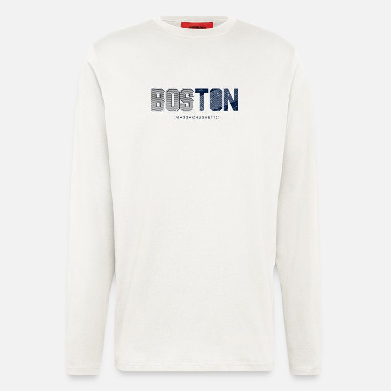 Boston Skyline Silhouette Design - Langarmshirt - made by SPREAD  - OFF WHITE