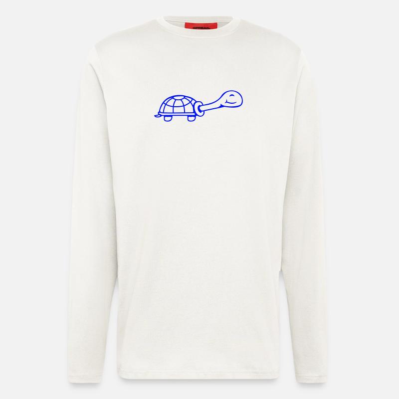 turtle cute smiling happy funny - Longsleeve - made by SPREAD  - OFF WHITE