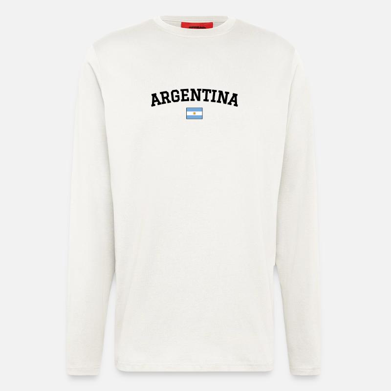 Argentina Flag Design Black - Longsleeve - made by SPREAD  - OFF WHITE