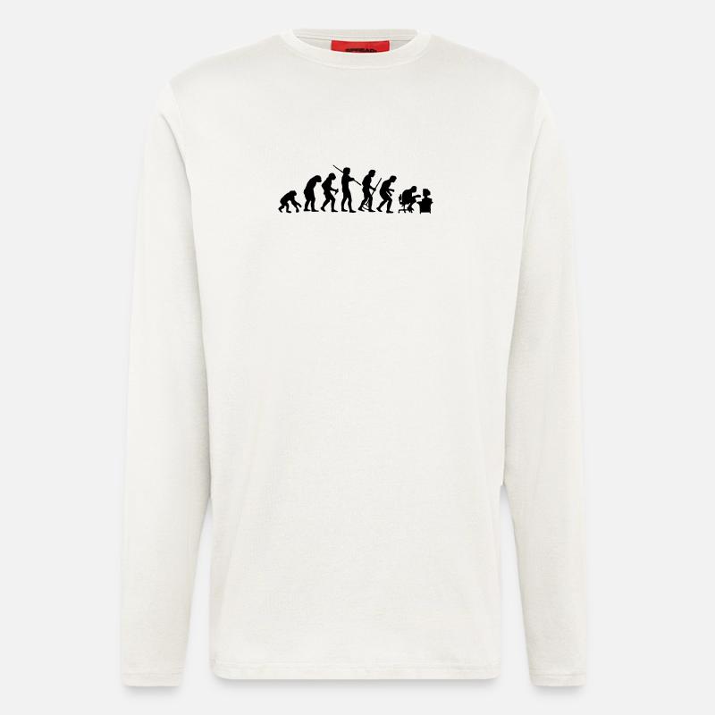 Évolution - Manches longues bio décontracté fabriqué en UE - OFF WHITE