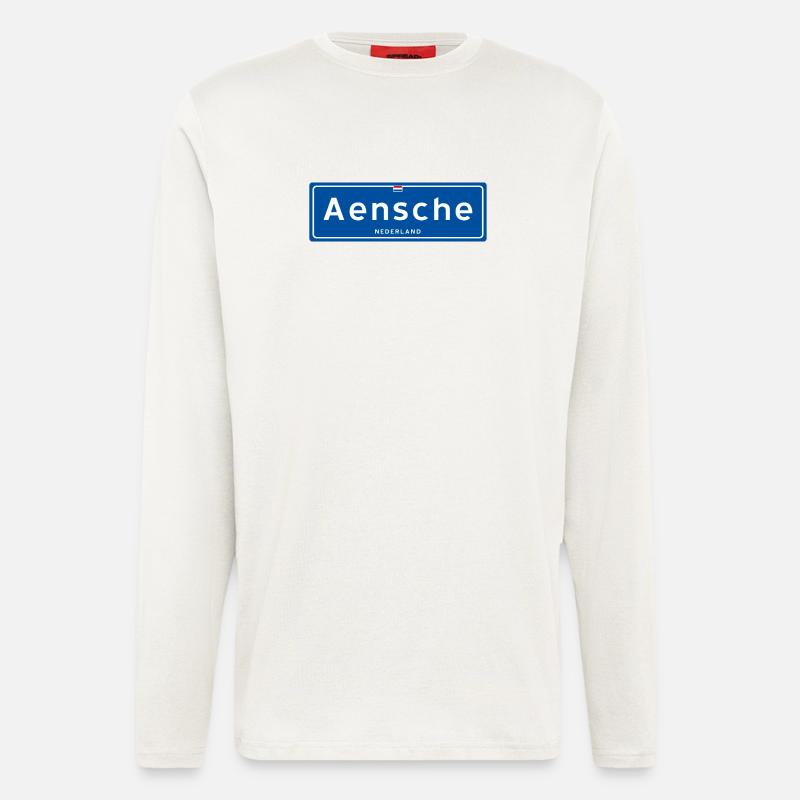 Ortsschild Aensche (Enschede) - Langarmshirt - made by SPREAD  - OFF WHITE