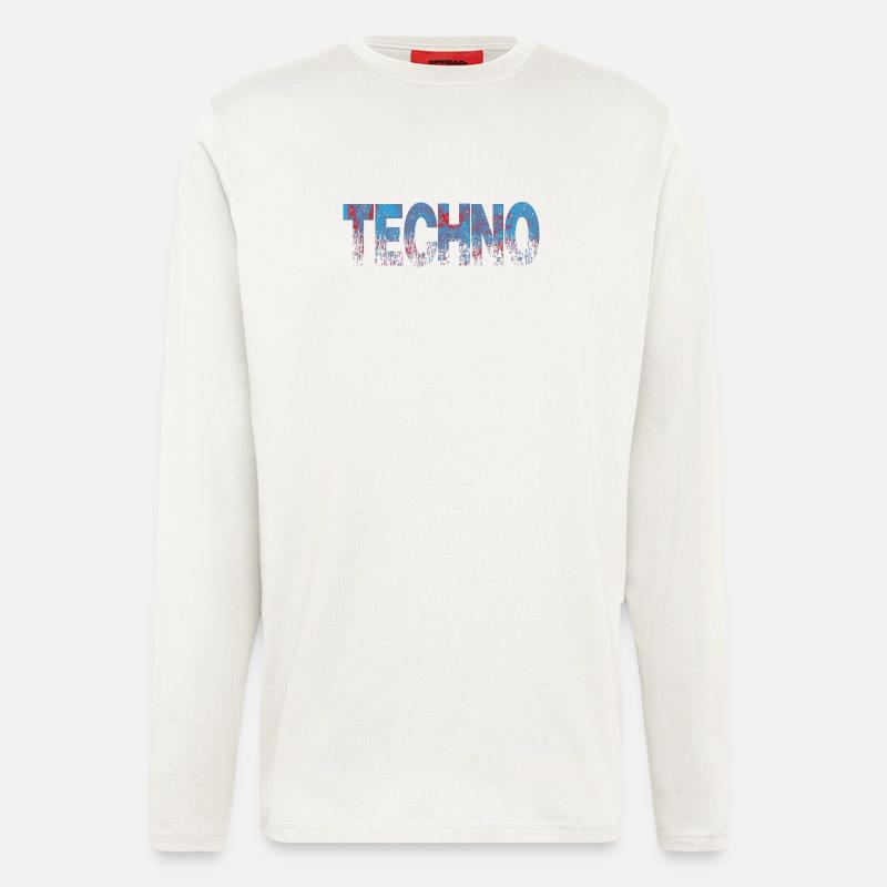 Techno Distressed Text Art - Longsleeve - made by SPREAD  - OFF WHITE
