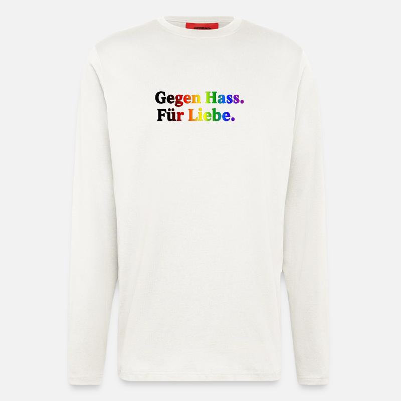 Against hate, for love – rainbow - Longsleeve - made by SPREAD - OFF WHITE