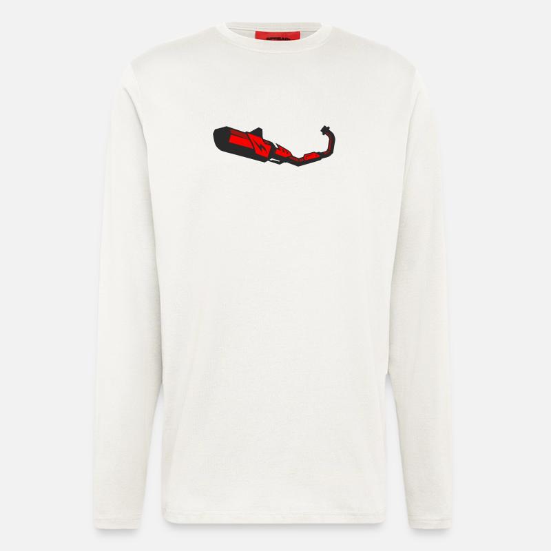 Motorcycle Exhaust Tuning Vector - Longsleeve - made by SPREAD  - OFF WHITE
