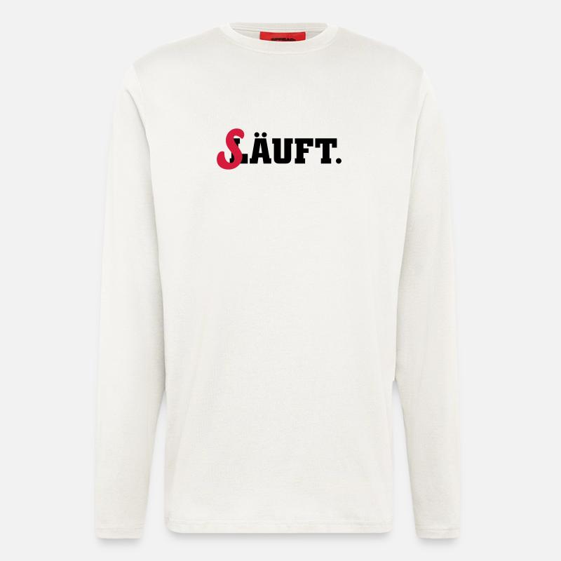läuft säuft - Langarmshirt - made by SPREAD  - OFF WHITE
