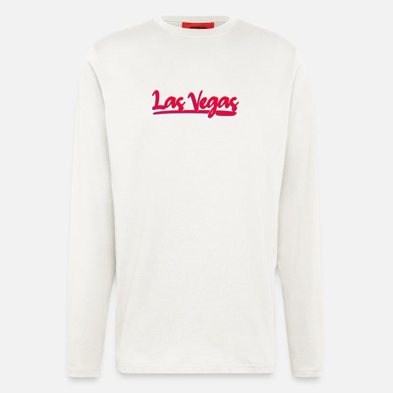 Script néon de Las Vegas - Manches longues bio décontracté fabriqué en UE - OFF WHITE