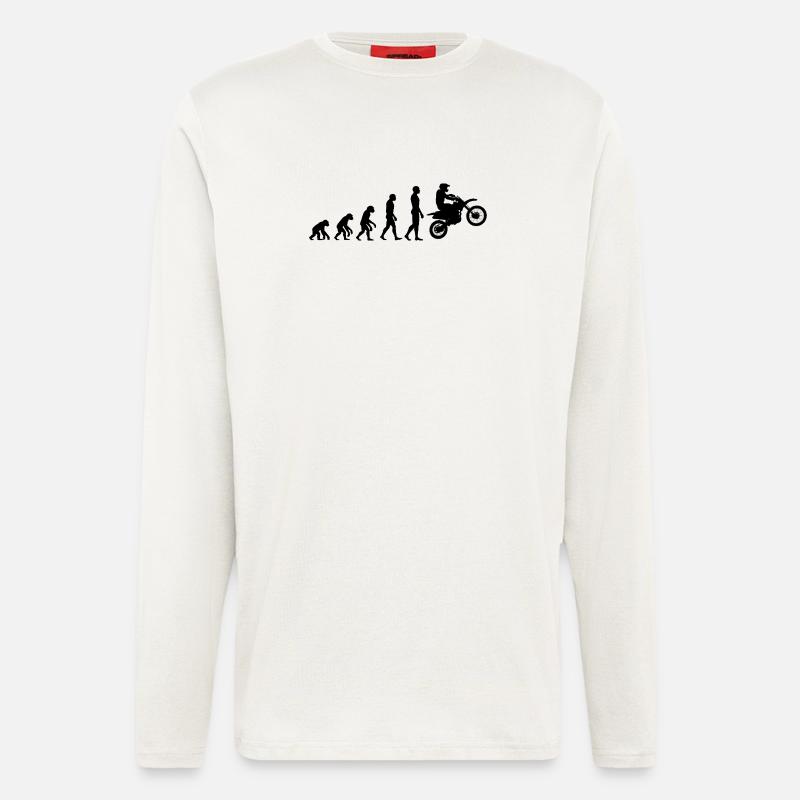 EVOLUTION ZUM MOTOCROSS HELDEN! JUMP-ACTION - Langarmshirt - made by SPREAD  - OFF WHITE