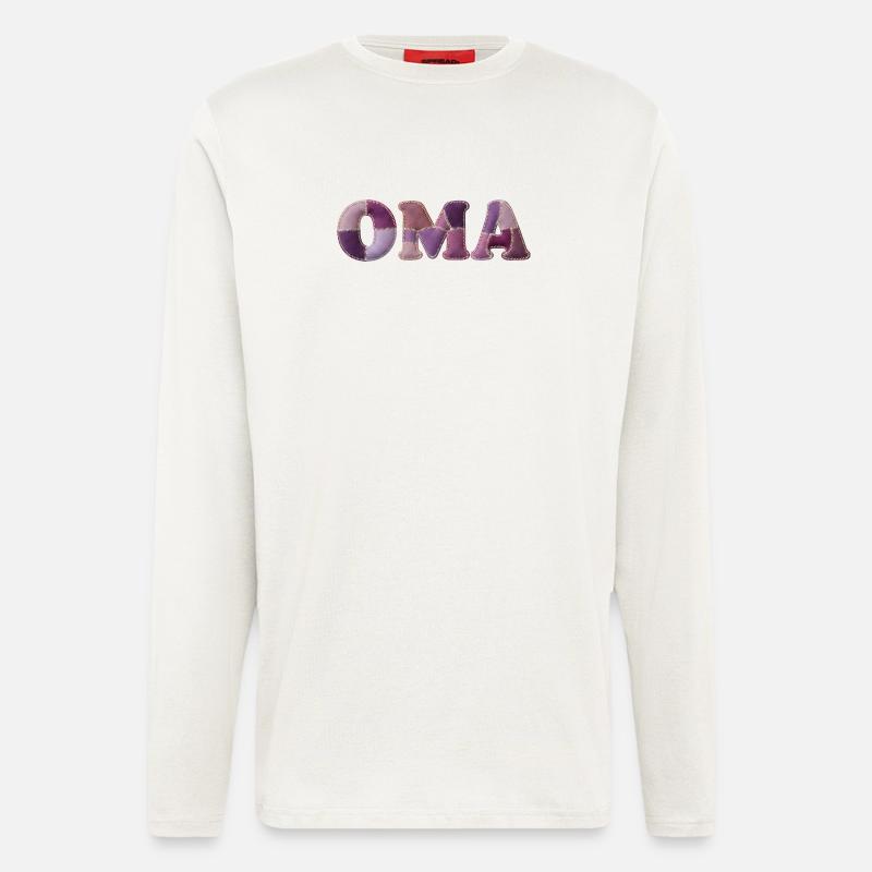 OMA Patchwork Stoff Design Geschenkidee - Langarmshirt - made by SPREAD  - OFF WHITE