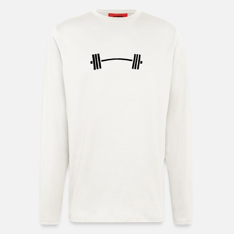 hantel langhantel gebogen - Langarmshirt - made by SPREAD  - OFF WHITE