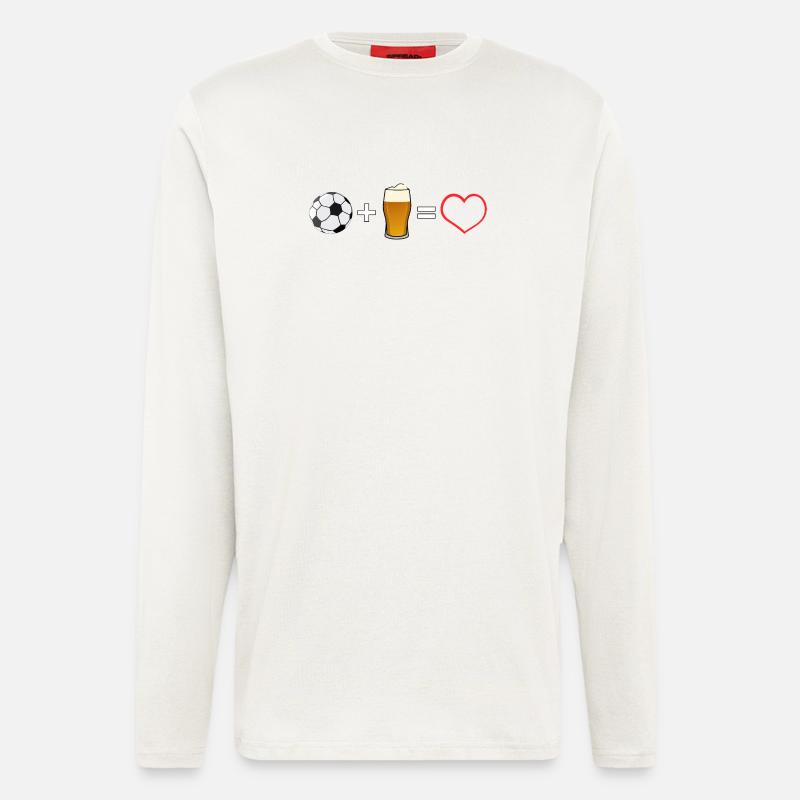 Fußball plus Bier gleich Liebe - Langarmshirt - made by SPREAD  - OFF WHITE