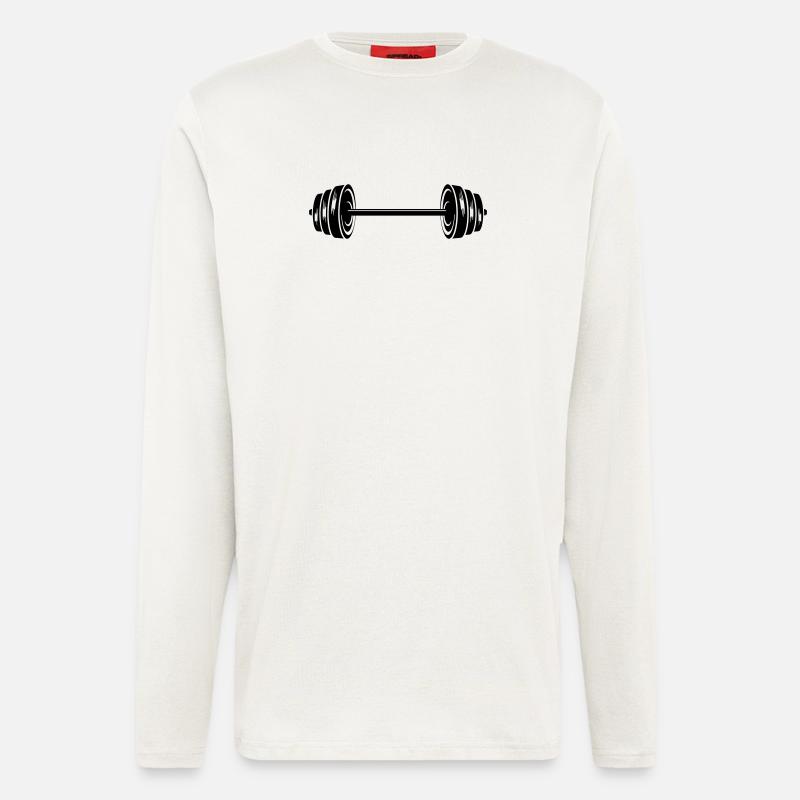 Weights dumbbells discs dumbbell - Longsleeve - made by SPREAD  - OFF WHITE