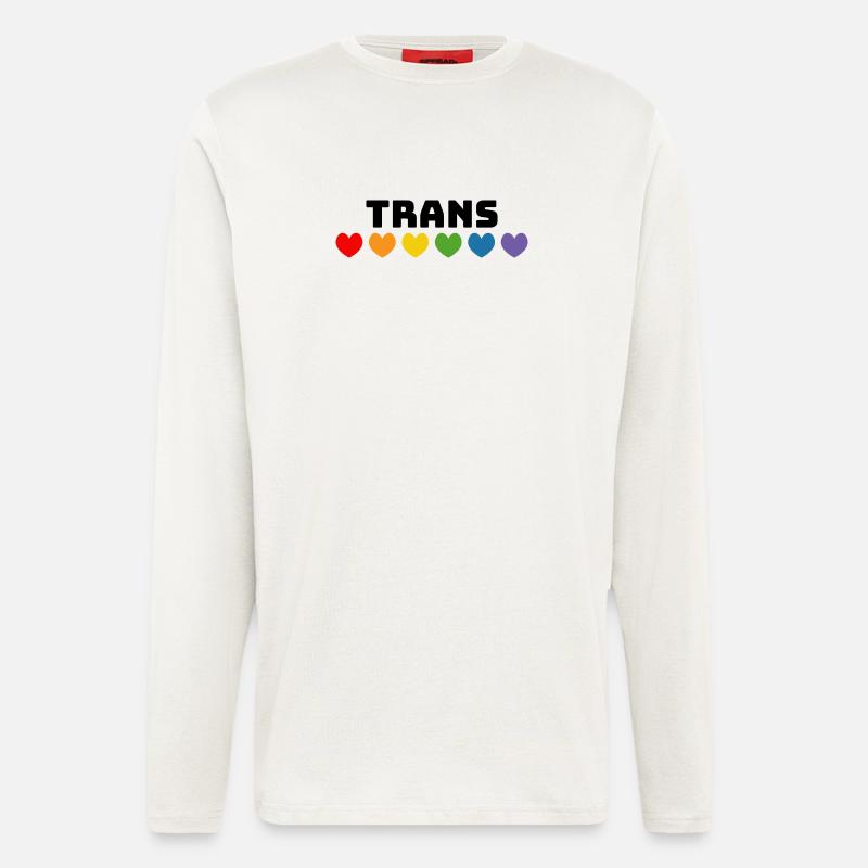 Rainbow heart trans black - Longsleeve - made by SPREAD  - OFF WHITE