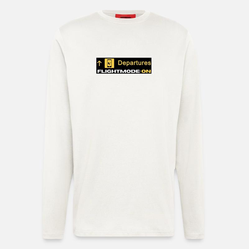 Departures Flightmode On - Flugmodus - Chillen - Langarmshirt - made by SPREAD  - OFF WHITE