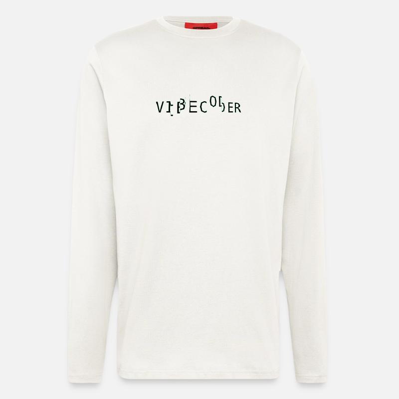 vibecoder_mono bug - Manches longues bio décontracté fabriqué en UE - OFF WHITE