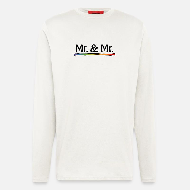 Regenbogen Mr and Mr schwarz - Langarmshirt - made by SPREAD  - OFF WHITE