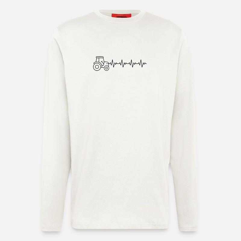 Tractor Bauer ECG Heartbeat - Longsleeve - made by SPREAD  - OFF WHITE