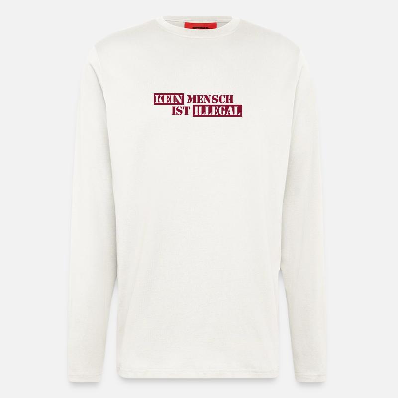 No One Is Illegal - Migration - Illegality - Longsleeve - made by SPREAD  - OFF WHITE