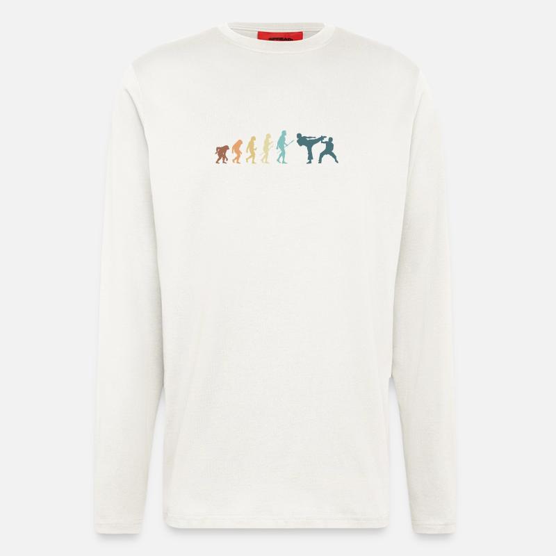 Kampfsport Evolution Karate MMA Kämpfer - Langarmshirt - made by SPREAD  - OFF WHITE