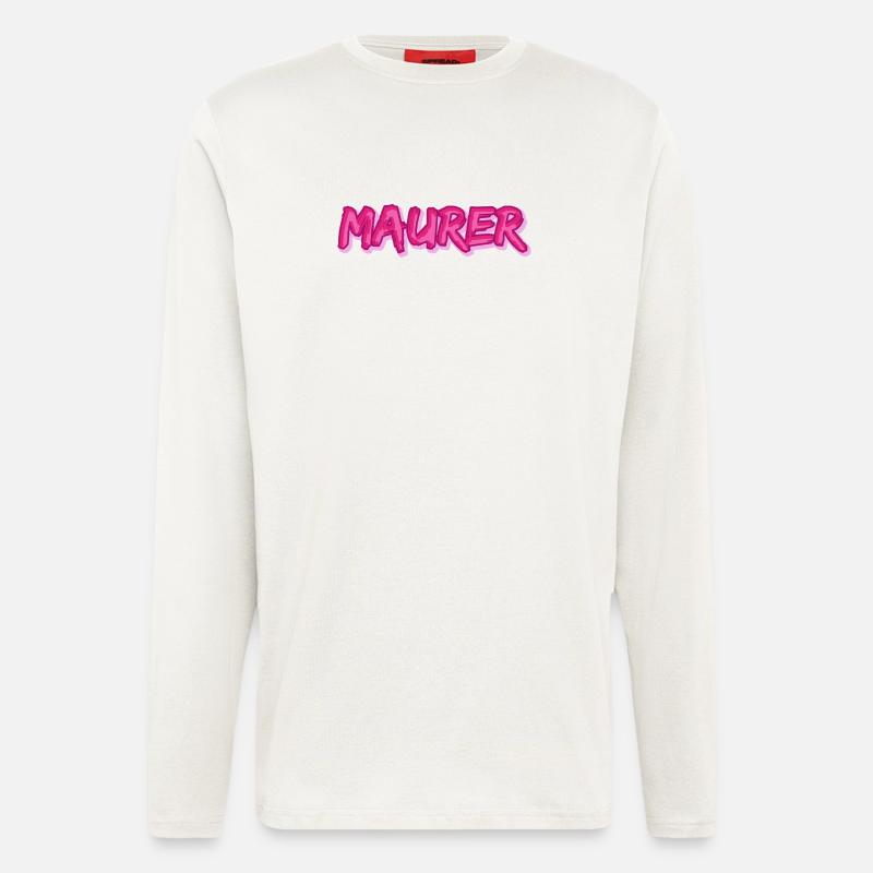 Maurer als Comic - Langarmshirt - made by SPREAD  - OFF WHITE