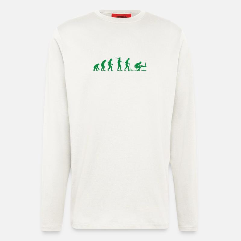 Programmierer Evolution Informatiker Entwickler - Langarmshirt - made by SPREAD - OFF WHITE