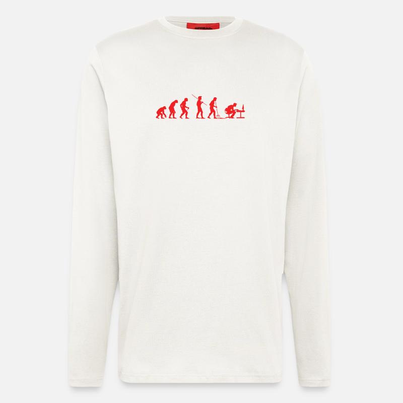 Evolution Gamer | Computer Freak Nerd PC - Langarmshirt - made by SPREAD - OFF WHITE