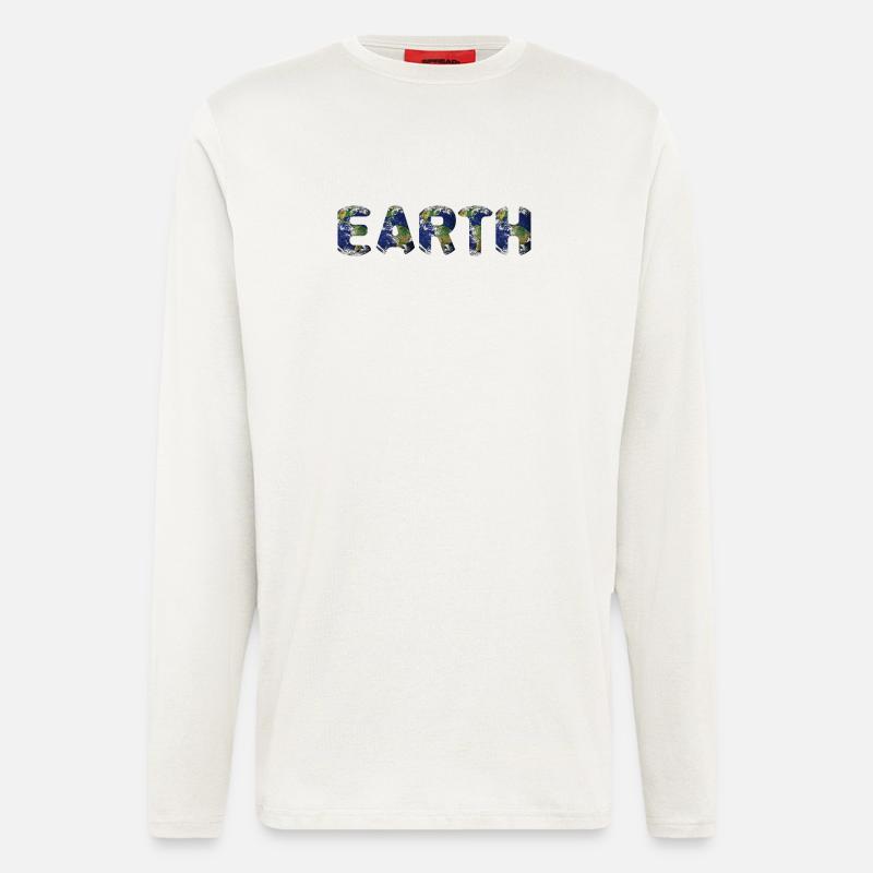 Vibrant Earth Globe Pattern - Longsleeve - made by SPREAD  - OFF WHITE