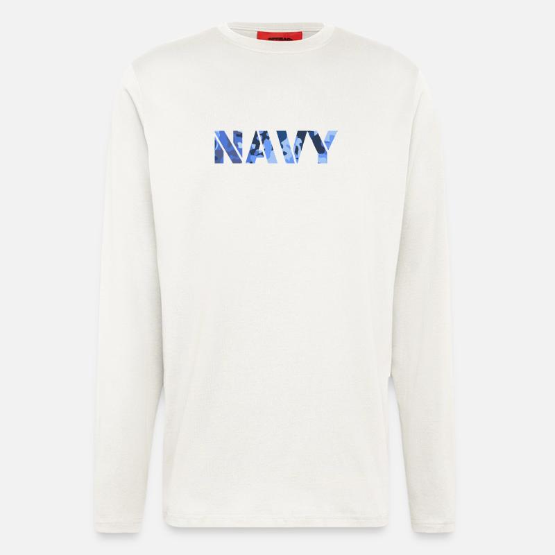 NAVY camouflage pattern - Longsleeve - made by SPREAD  - OFF WHITE