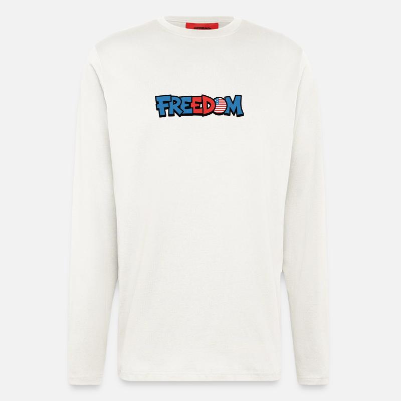 Freedom Typography Statement Design - Longsleeve - made by SPREAD  - OFF WHITE