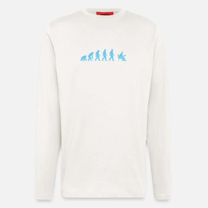 Evolution zur Büroarbeit - Langarmshirt - made by SPREAD  - OFF WHITE