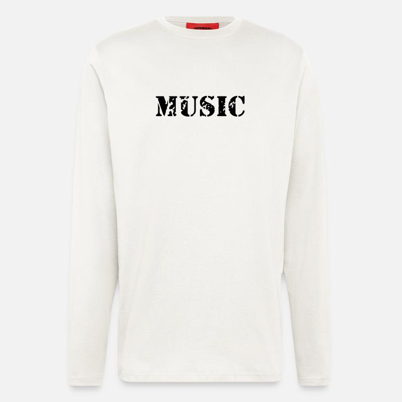 music as a stamp print design - Longsleeve - made by SPREAD - OFF WHITE