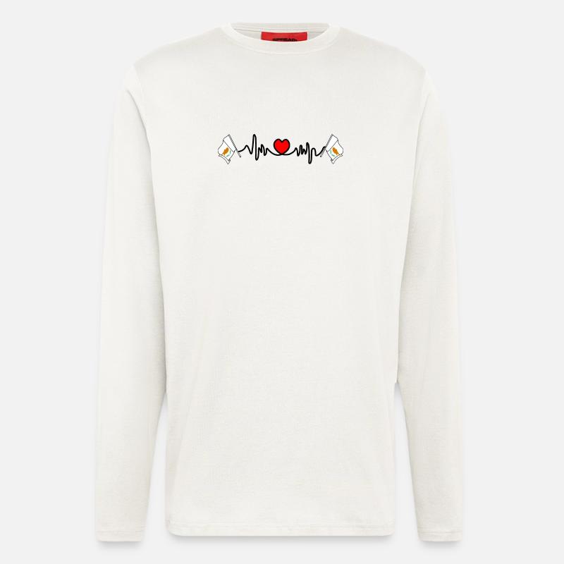 Herzfrequenz-Cardio für Zypern - Langarmshirt - made by SPREAD  - OFF WHITE