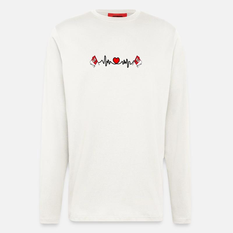 Herzfrequenz Cardio, Großpolen - Langarmshirt - made by SPREAD  - OFF WHITE