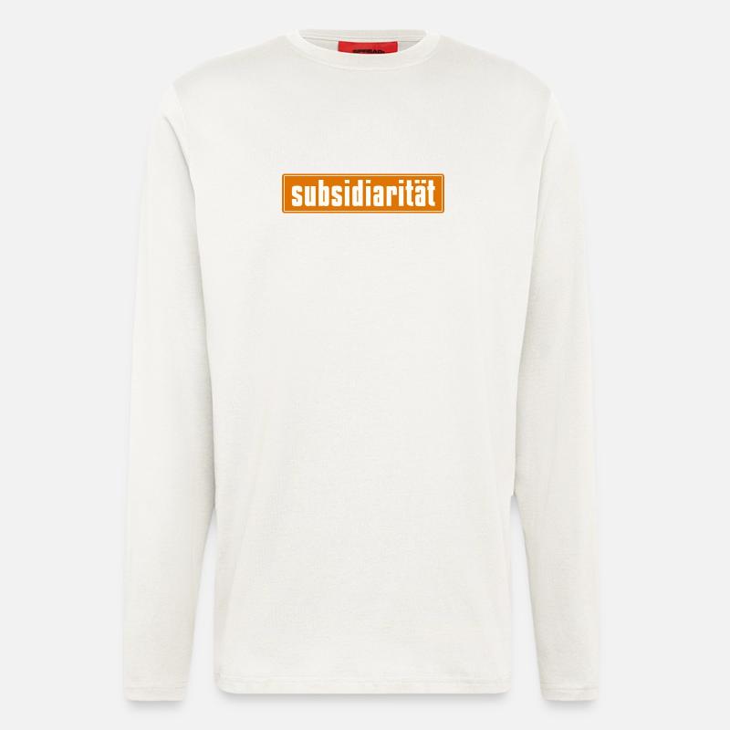 Subsidarity Schriftzug auf Background - Langarmshirt - made by SPREAD  - OFF WHITE