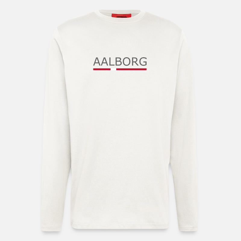 Aalborg - Denmark Flag - Dänemark - Langarmshirt - made by SPREAD  - OFF WHITE