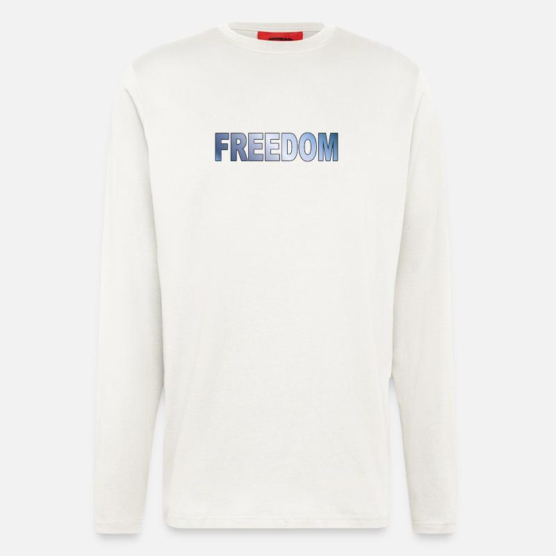 Freedom Typografie Statement Design - Langarmshirt - made by SPREAD  - OFF WHITE
