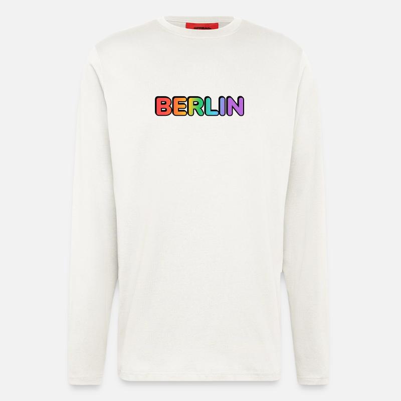 Berlin Rainbow Gradient Letters LGBT - Longsleeve - made by SPREAD - OFF WHITE