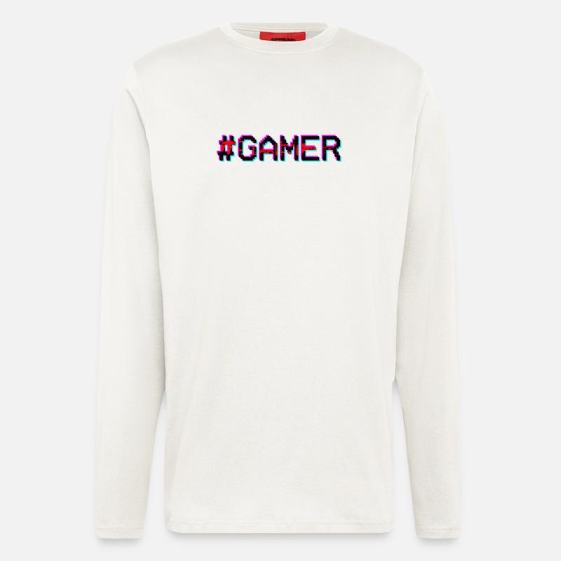 Gamer Neon Glitch - Langarmshirt - made by SPREAD  - OFF WHITE