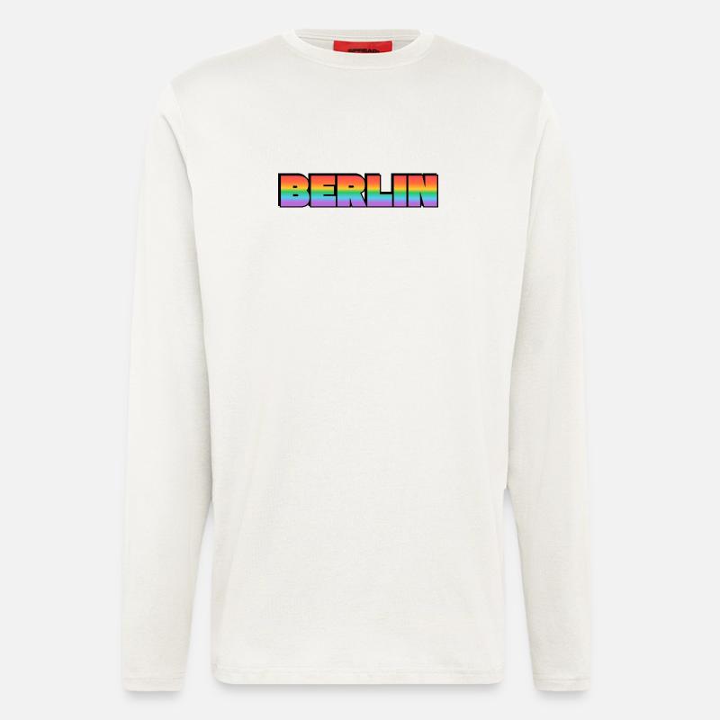 Berlin Rainbow Gradient Text LGBT - Longsleeve - made by SPREAD - OFF WHITE