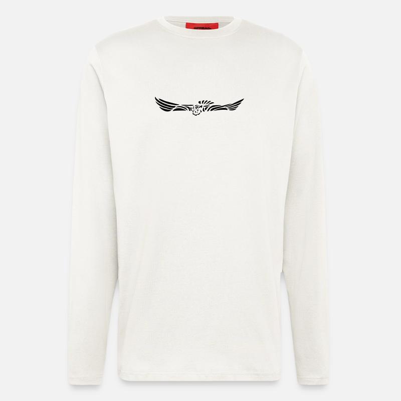 Eagle owl in flight - Longsleeve - made by SPREAD  - OFF WHITE