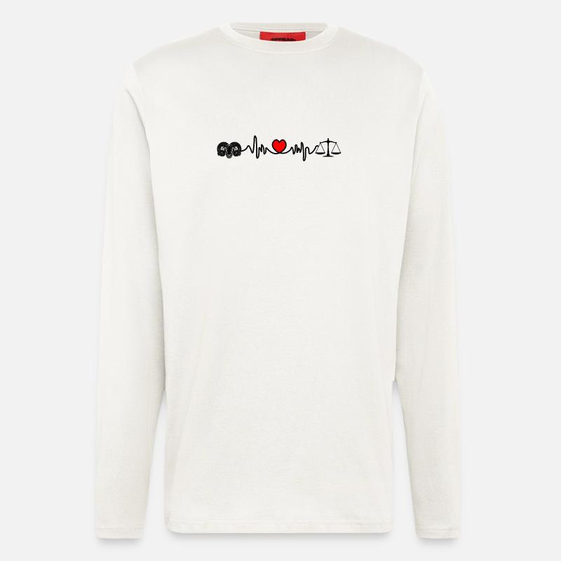 Herzfrequenz-Cardio-Ram-Skala - Langarmshirt - made by SPREAD  - OFF WHITE