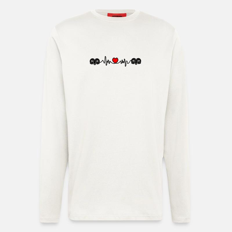 Herzfrequenz Cardio Ram Ram Ram - Langarmshirt - made by SPREAD  - OFF WHITE